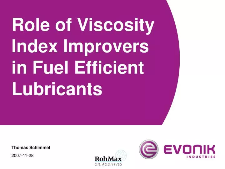 role of viscosity index improvers in fuel efficient lubricants