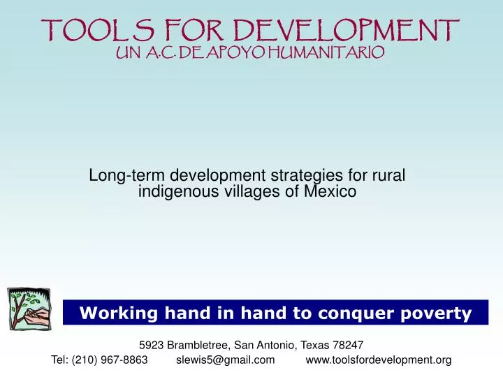 long term development strategies for rural indigenous villages of mexico