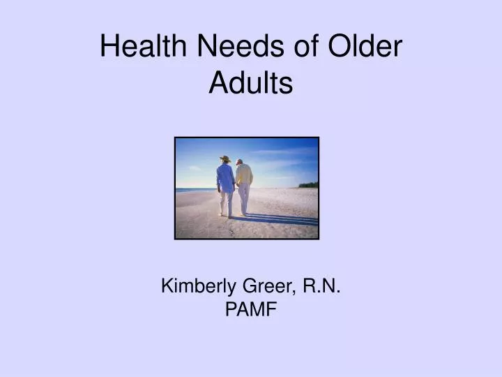 health needs of older adults