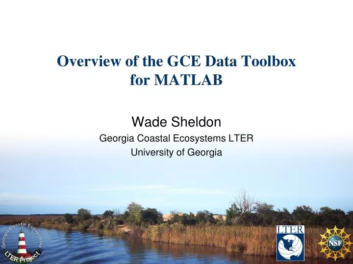 overview of the gce data toolbox for matlab