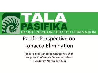 Pacific Perspective on Tobacco Elimination