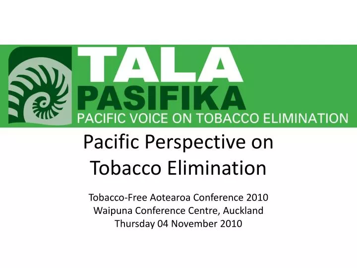pacific perspective on tobacco elimination