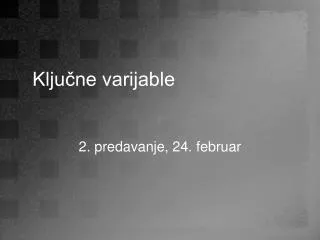 klju ne varijable