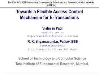 Towards a Flexible Access Control Mechanism for E-Transactions