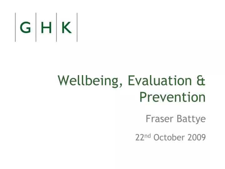 wellbeing evaluation prevention