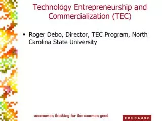 Technology Entrepreneurship &amp; Commercialization