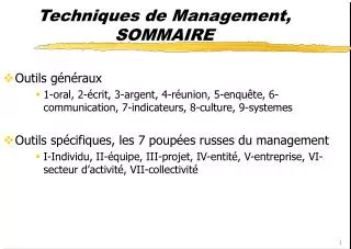 techniques de management sommaire