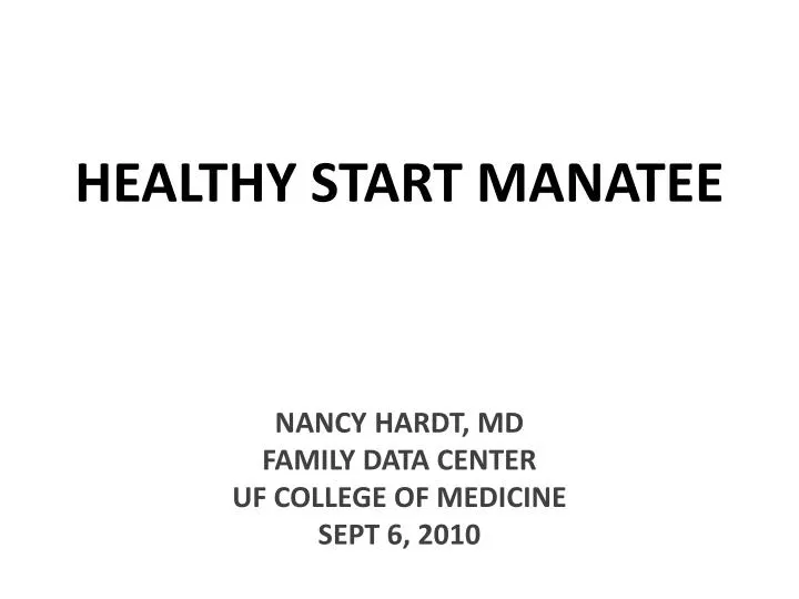 healthy start manatee