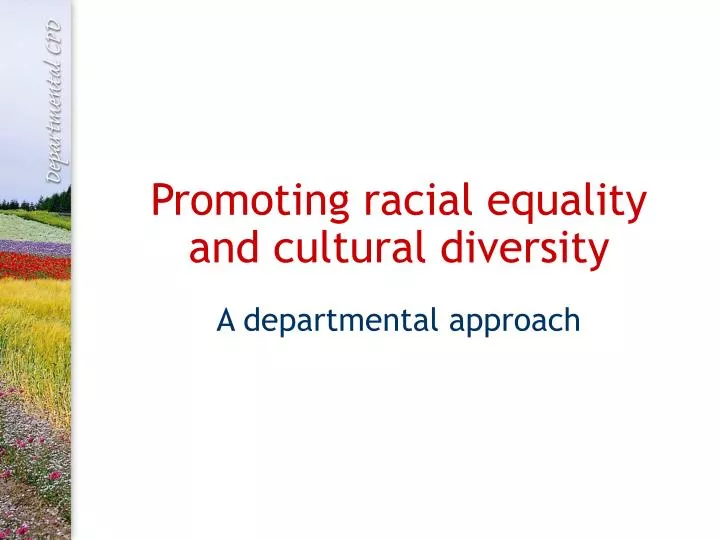 promoting racial equality and cultural diversity