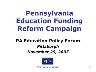 Pennsylvania Education Funding Reform Campaign