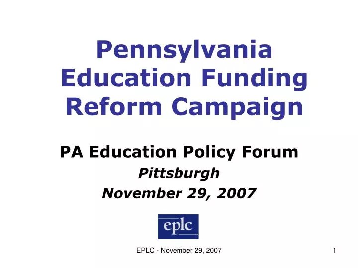 pennsylvania education funding reform campaign