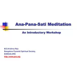 Ana-Pana-Sati Meditation