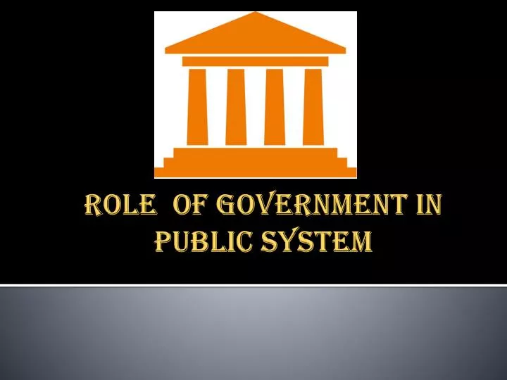 role of government in public system
