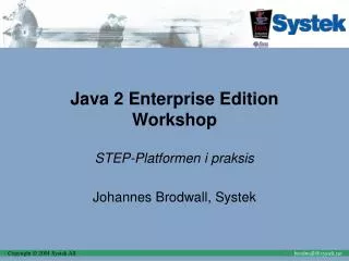 Java 2 Enterprise Edition Workshop
