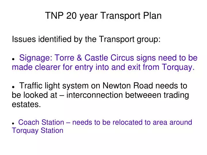 tnp 20 year transport plan
