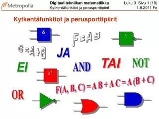 kytkent funktiot ja perusporttipiirit