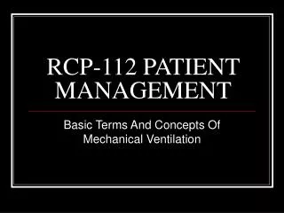 RCP-112 PATIENT MANAGEMENT