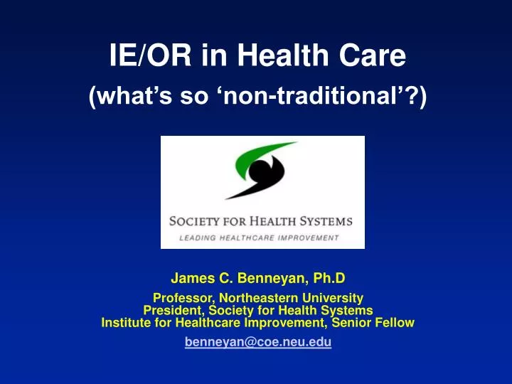 ie or in health care what s so non traditional