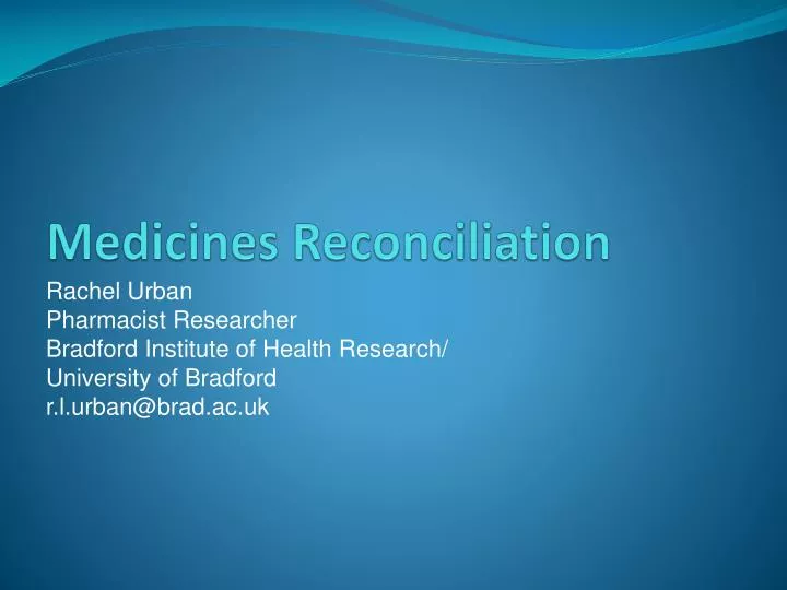 medicines reconciliation