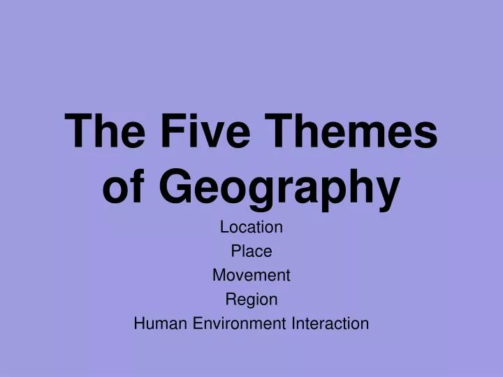 the five themes of geography