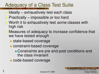 Adequacy of a Class Test Suite