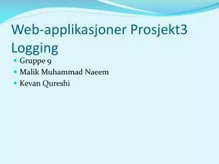 web applikasjoner prosjekt3 logging