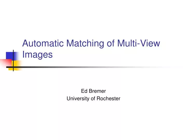automatic matching of multi view images