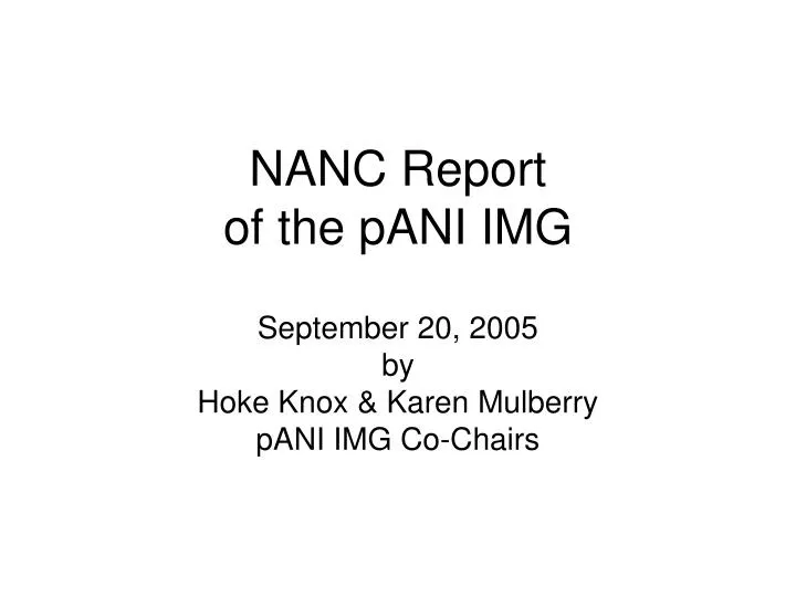 nanc report of the pani img