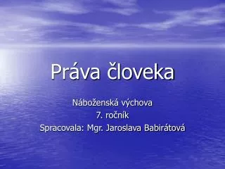 pr va loveka