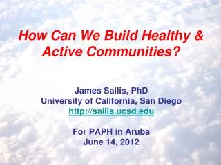 How Can We Build Healthy &amp; Active Communities?