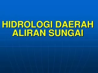 h idrologi daerah aliran sungai