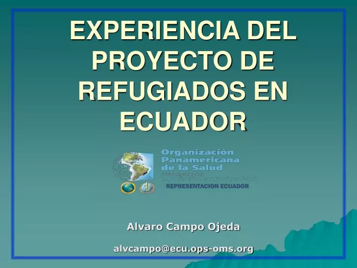 experiencia del proyecto de refugiados en ecuador