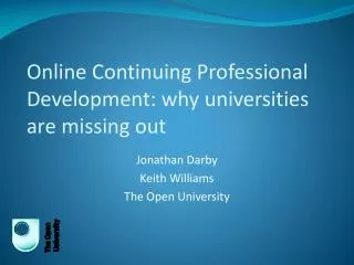 Online Continuing Professional Development: why universities are missing out