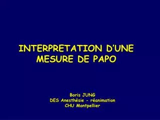 interpretation d une mesure de papo