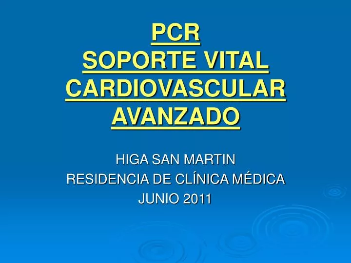 pcr soporte vital cardiovascular avanzado
