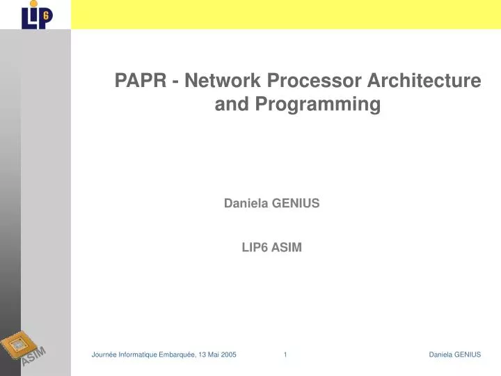 papr network processor architecture and programming
