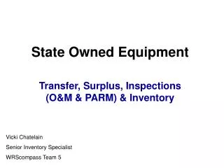 State Owned Equipment