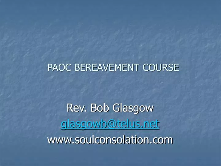 paoc bereavement course