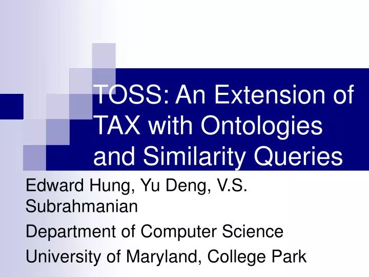 toss an extension of tax with ontologies and similarity queries