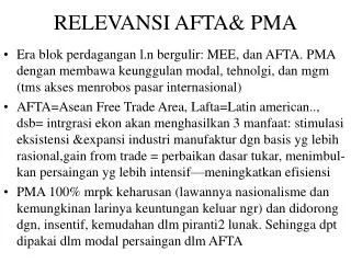 relevansi afta pma