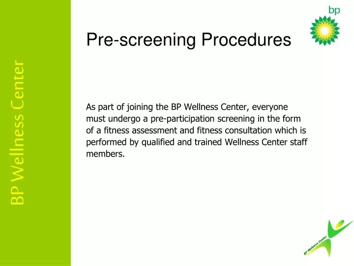 pre screening procedures