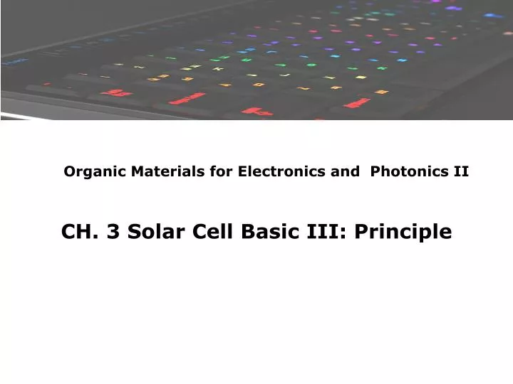 ch 3 solar cell basic iii principle