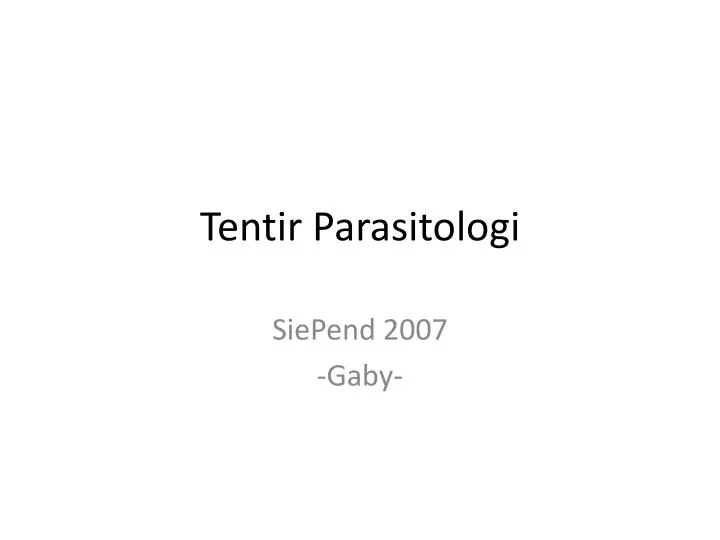 tentir parasitologi