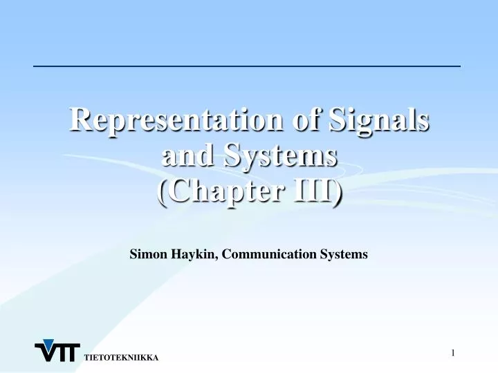 representation of signals and systems chapter iii