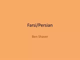Farsi/Persian