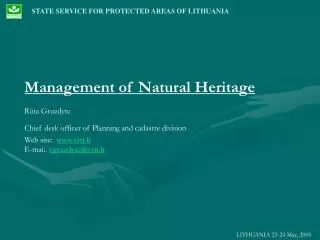 STATE SERVICE FOR PROTECTED AREAS OF LITHUANIA