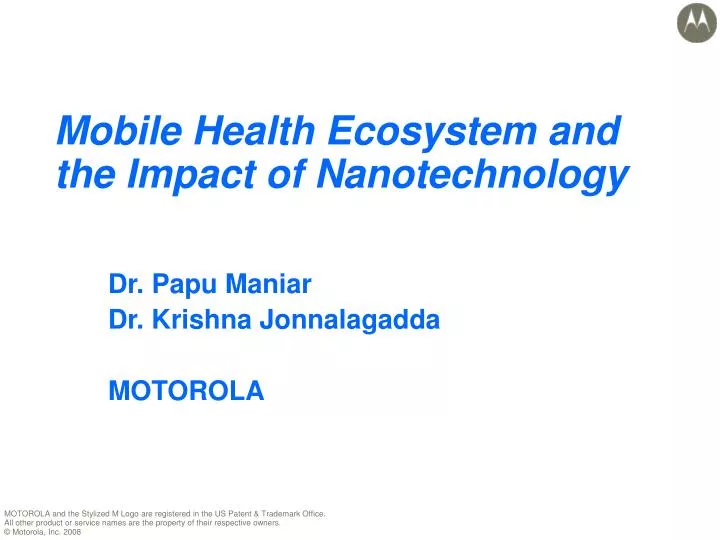 mobile health ecosystem and the impact of nanotechnology
