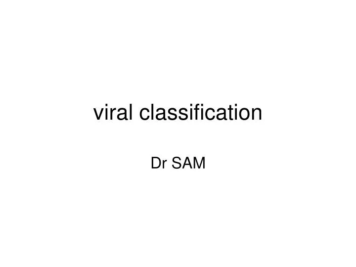 viral classification