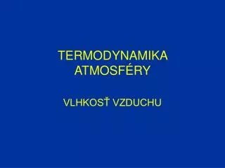termodynamika atmosf ry