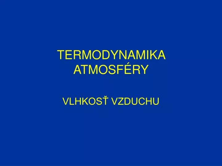 termodynamika atmosf ry